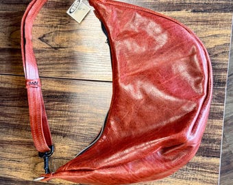 crescent crossbody leather bag