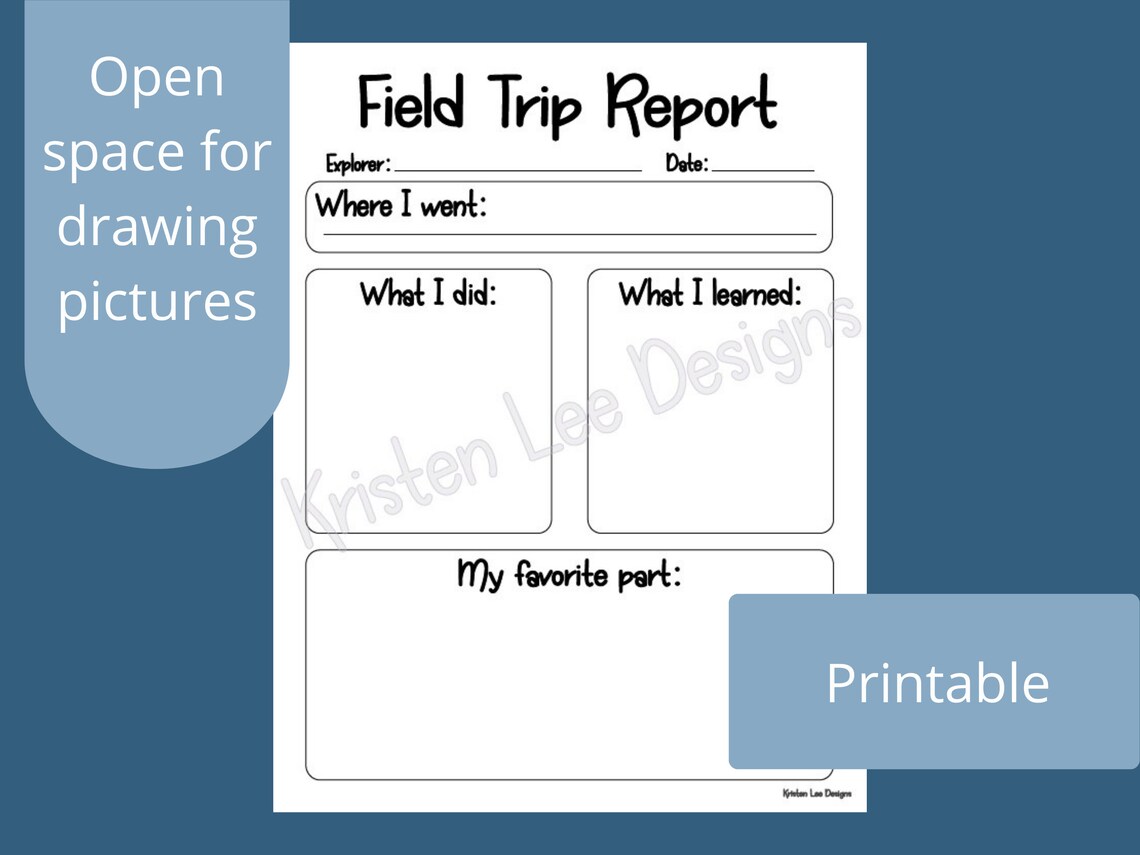 Field Trip Report PDF Printable Pack Homeschool Etsy Canada