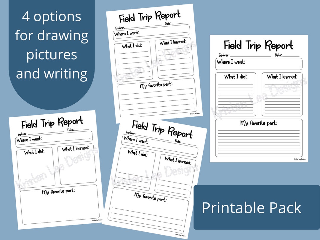 Field Trip Report PDF Printable Pack Homeschool - Etsy Finland