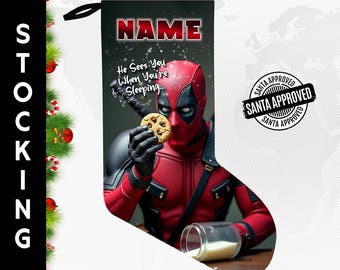 SuperHero Deadpool Christmas Stocking Gift Deadpool Personalized