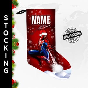Christmas Stocking Spiderman Stocking Personalized Superhero