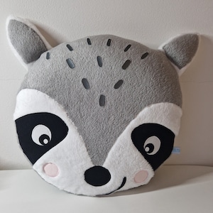 Kuschelkissen Waschbär | Tier | Kissen mit Name | Geburt | Geburtstag | Geschenk