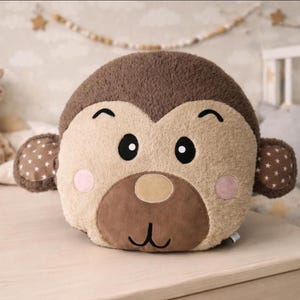 Kuschelkissen Affe für Kinder | personalisierbar mit Name | handgemacht | Geschenk zur Geburt & Geburtstag