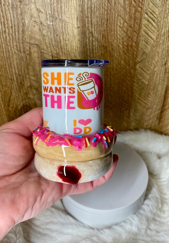 3D Donut Espresso/Shot Tumbler: Handmade Polymer Clay Stainless Steel
