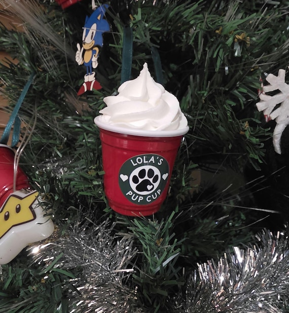Personalized Ornament Pup Cup Fur Baby Dogo Christmas Santa Paws