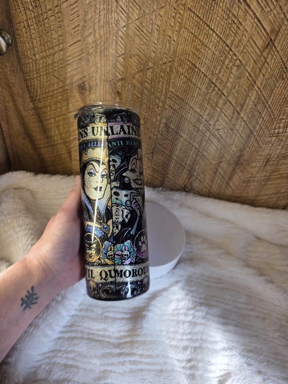 Villains Glitter Epoxy Tumbler with 4 of your favorite villains 20oz stainless steel Christmas Gorgeous tumbler Ready to ship FREE today!