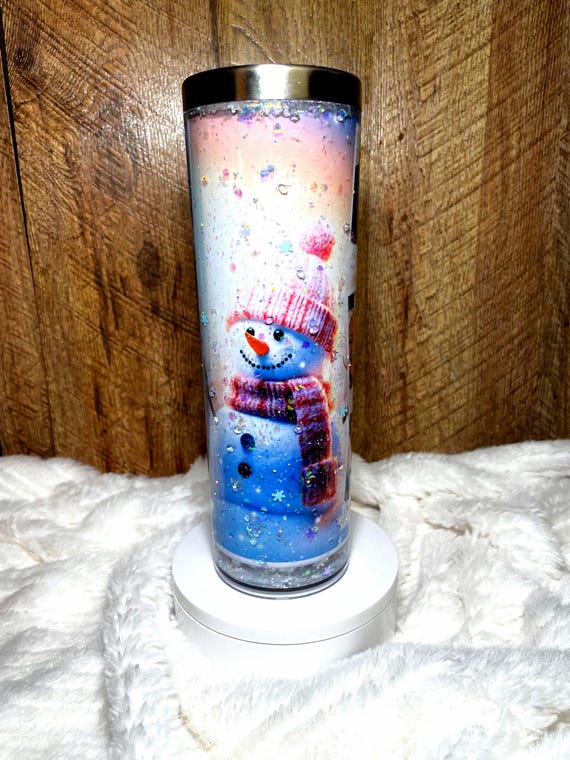 Custom Photo snow globe tumbler 20oz stainless steel Add 3 of your fav photos! Dog mom boy mom girl mom christmas gift perfect FREE SHIPPING