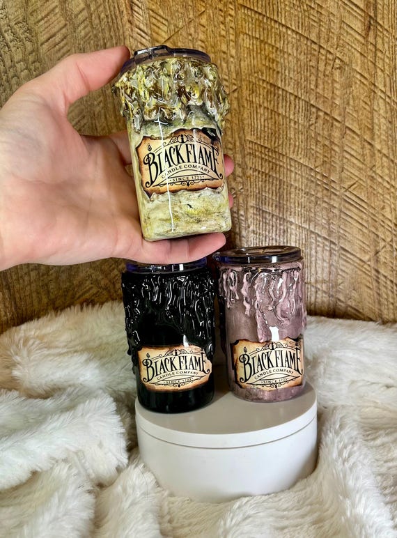 3D Aged Candle Shot Glass Tumbler: Spooky Halloween Decor