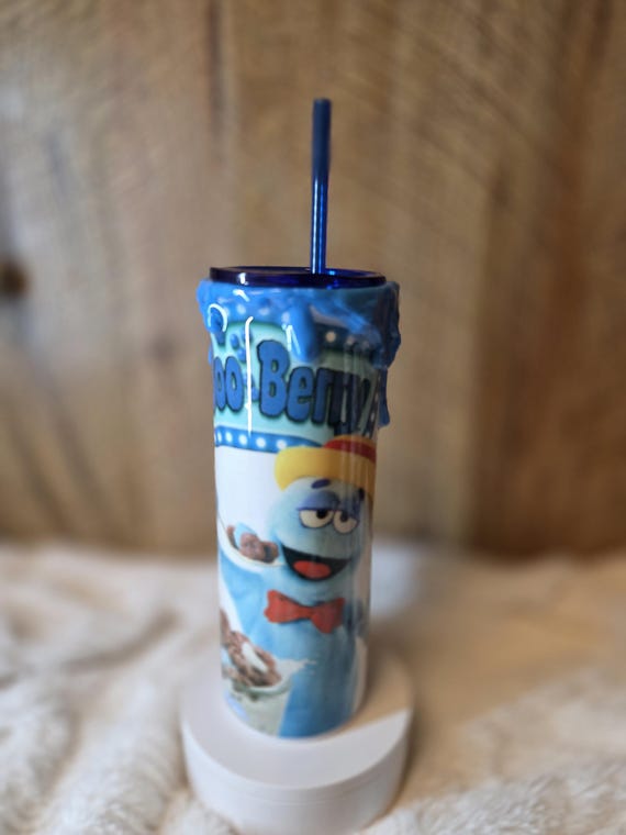Boo Berry Epoxy Tumbler: 3D Drip Monster Cereal Cup