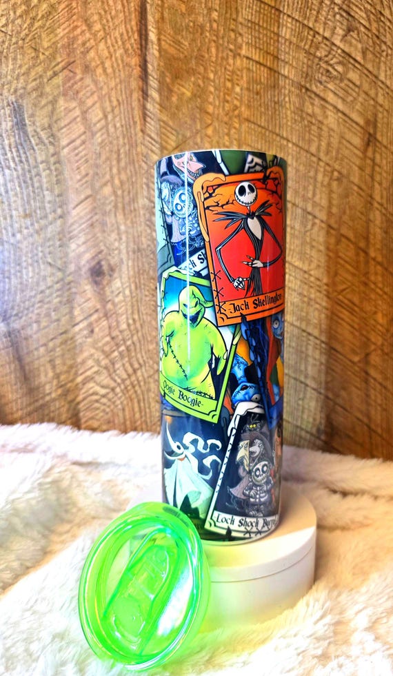 TNBC Jack Sally Zero Oogie Boogie 20oz stainless steel tumbler Fun Birthday Halloween Christmas gift functional gift add your name Tarrot