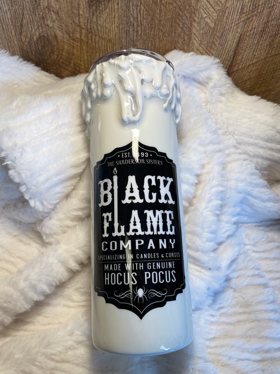 3D epoxy tumbler Black Flame Candle drip Halloween Birthday Christmas custom gift  premium gothic spooky creepy fun FREE SHIPPING
