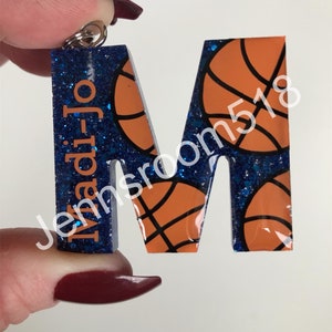 Personalized Name Basketball Keychain, Bag Tag, Team Present, Senior Night Gift, End of Season, Party Favor, Coach Gift, Basketball Banquet