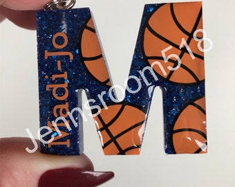 Personalized Name Basketball Keychain, Bag Tag, Team Present, Senior Night Gift, End of Season, Party Favor, Coach Gift, Basketball Banquet