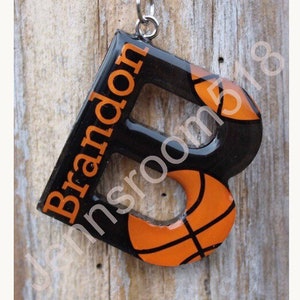 Personalized Name Basketball Keychain, Bag Tag, Team Present, Senior Night Gift, Party Favor, Coach Gift, End of Season Gift, 8th grade gift