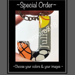 Special Order Sport Bag Tag, Choose your Sport and Colors, Basketball Bag Tag, Football Bag Tag, Bowling Keychain, Custom Keychains