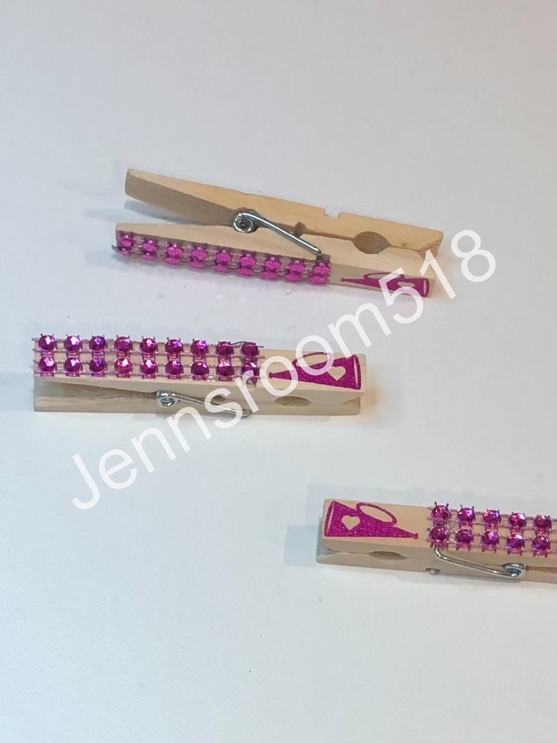 50 Bright Pink Fuchsia Glitter Heart Spirit Pins, Pink Gemstone Cheer