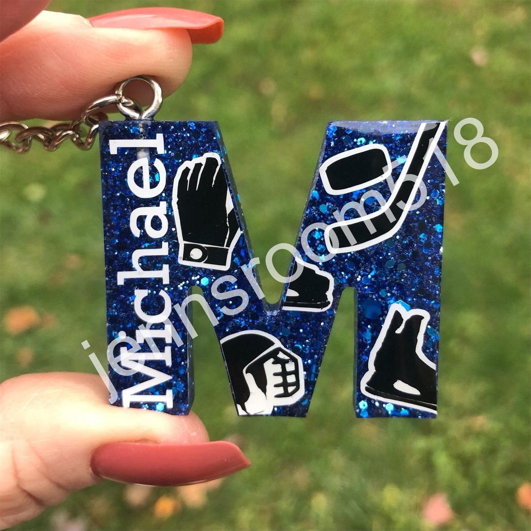 Personalized Hockey Keychain Hockey Bag Tag Hockey Gift Bag Etsy