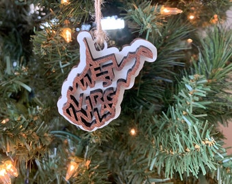 West Virginia WV State Holiday Christmas Ornament Gift Tag