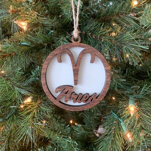 Aries Ornament | Zodiac Horoscope Sign | March 21 - April 19 Birthday | Christmas Holiday | Gift Tag | Teenager Gift | Newborn Baby