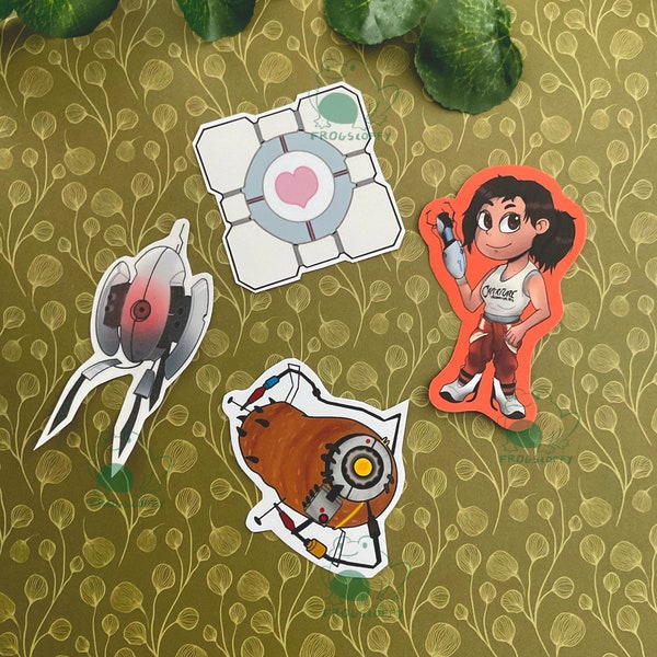 Portal 2 | Chell | GlaDOS potato | Companion Cube | Turret | Stickers