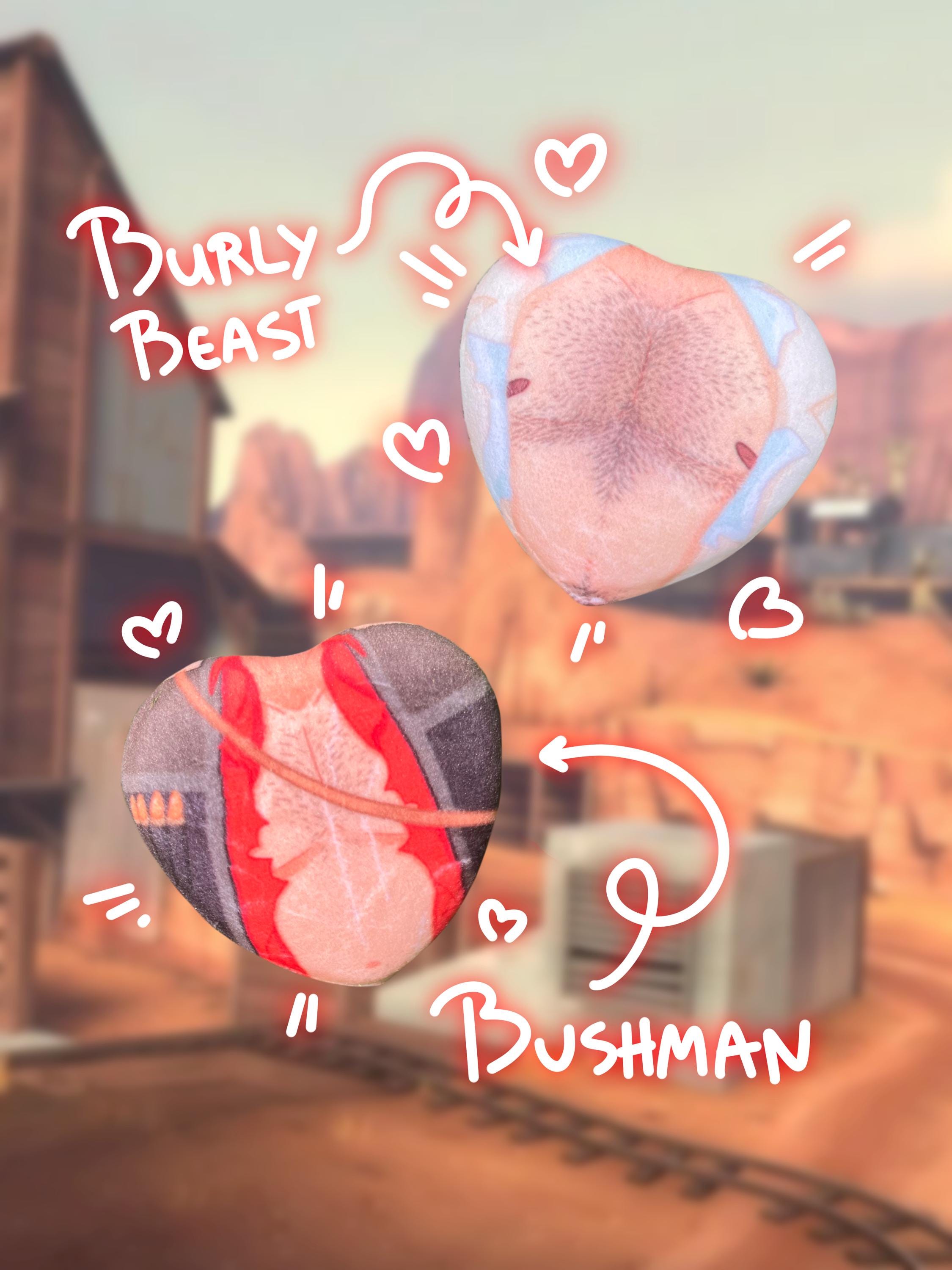 Tf2 Button Texture TF2 Big Squishy Fabric Heart Buttons Burly Beast & Bushman - Etsy