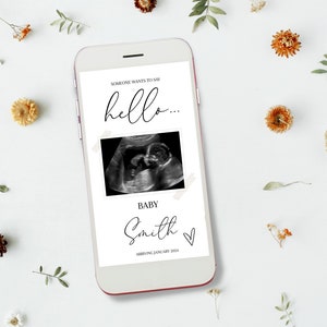 Zwangerschapsaankondiging Digitale babyaankondiging Instant smartphone Baby Reveal, tekstbericht babyaankondiging, voeg je eigen echografie toe