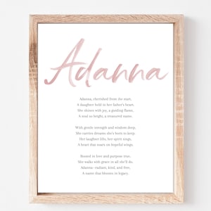 Adanna Baby Name Meaning Poem Baby Names Nursery Sign Girl Names Printable Poem Instant Digital Downloads to put in nursery