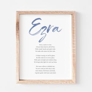 Ezra Baby Name Meaning Poem Baby Names Nursery Sign Boy Names Printable Poem Instant Digital Downloads to put in nursery