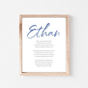 Ethan Baby Name Bedeutung Gedicht Babynamen Kinderzimmer Zeichen Jungennamen druckbare Gedicht Instant digitale Downloads in Kinderzimmer zu setzen