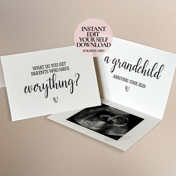 Baby Announcement Card - what do you get your parents who have everything? You're Pregnant! Pregnancy Announcement Card Digital Download