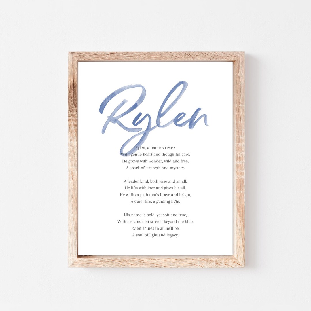 Name Rylen Rylen Baby Name Meaning Poem Baby Names Nursery Sign Boy Names ...