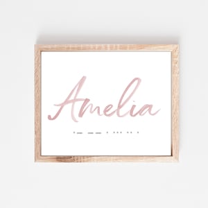 Amelia Name Print with Morse Code | Military Baby Gift | Custom Nursery Art | Army Navy Room Decor | Aviation Room Gift digital download