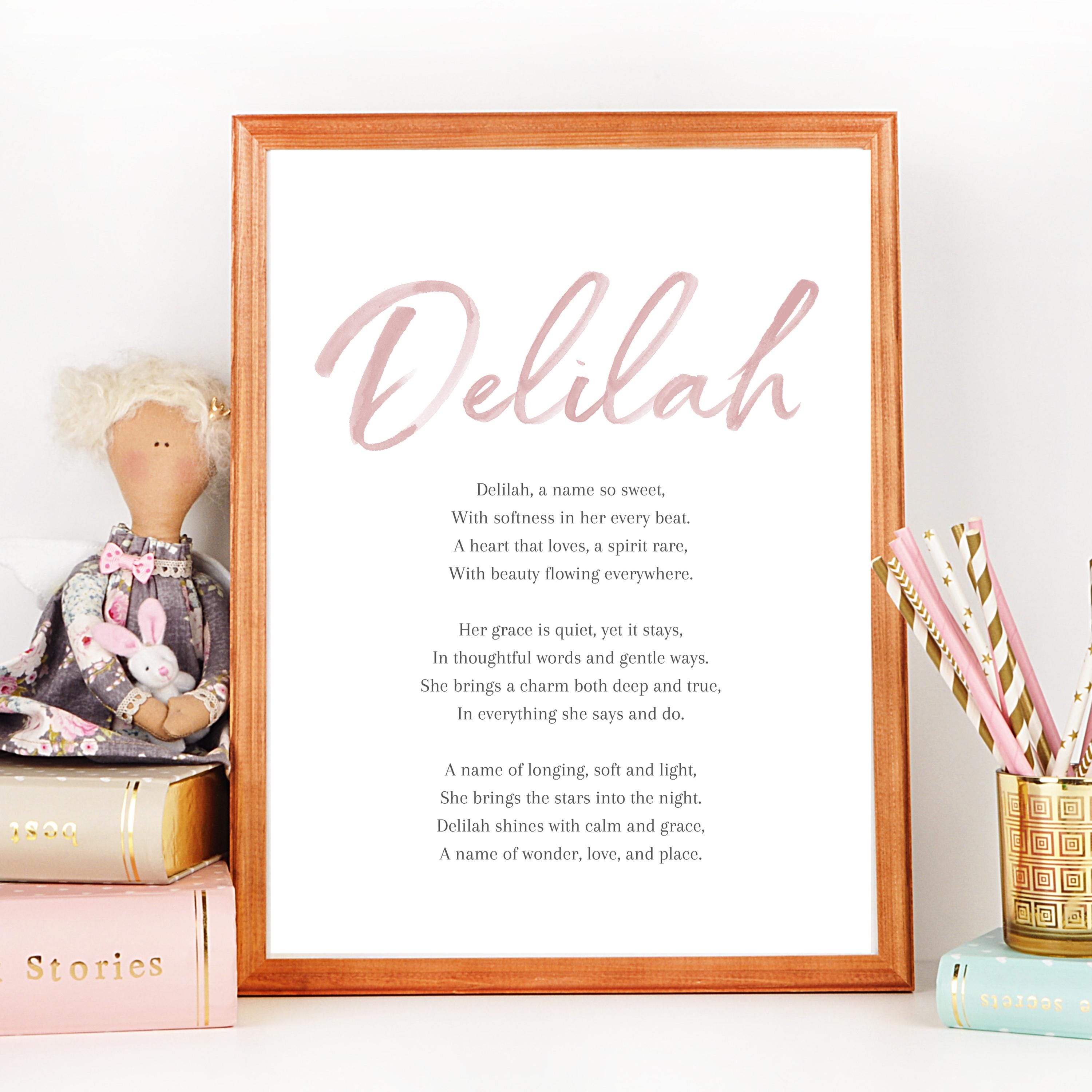 Delilah Baby Name Meaning Poem Baby Names Nursery Sign Girl Names Delilah Baby Name Meaning Poem Baby Names Nursery Sign Girl Names