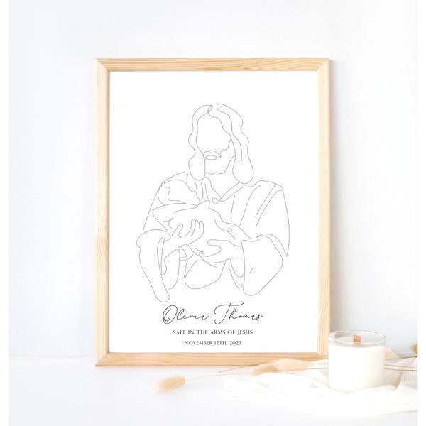 Jesus holding baby, miscarriage Memorial Print, stillbirth, baby loss, memorial, sympathy gift, gift for mom, mothers day gift, angel baby