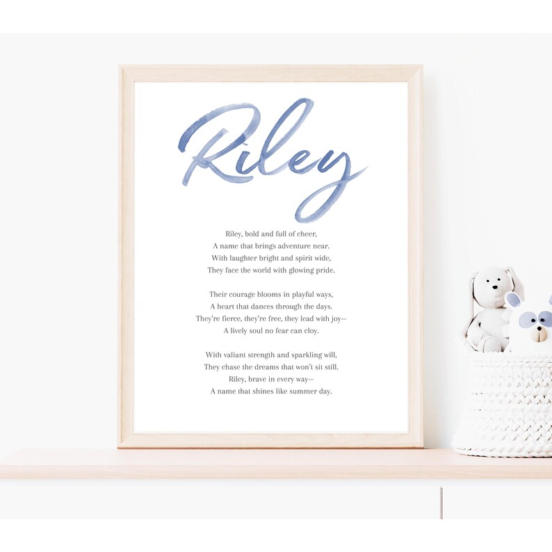 Name Poems Riley Riley Baby Name Meaning Poem Baby Names Nursery Sign Boy Names ...