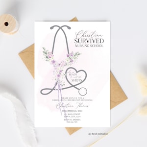 Nurse Graduation Party Invitation, She&#39;s Ready to Call the Shots, Medical School Graduation Invitation, Nursing Party Invite, Nursing Grad
