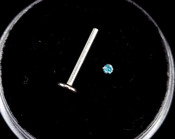 Natural apatite, flat back, stud piercing, Titanium, 6mm-12mm