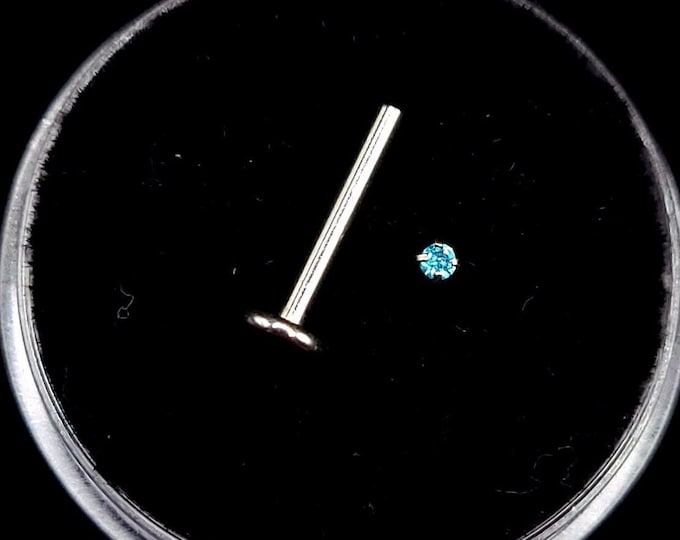Natural apatite Threaded, flat back, 16g, 18g, stud piercing, surgical steel, 6mm-12mm, Gold plating options available