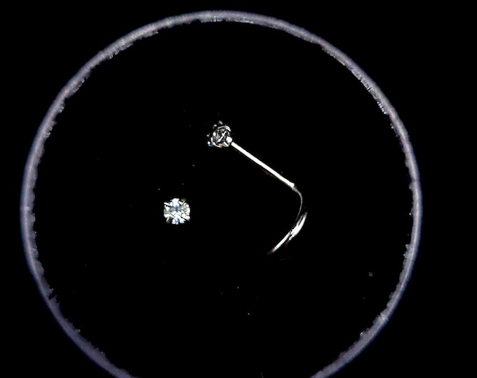 Sapphire nose stud, 18g, 20g, 22g, surgical steel, Screw, Bone, L-bend, size variations, natural gemstones Gold plating options available