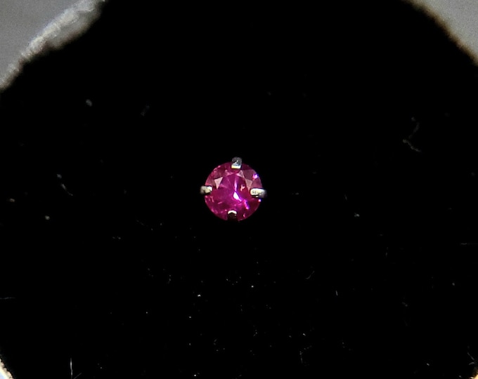 Ruby nose stud, 18g, 20g, 22g, surgical steel, Screw, Bone, L-bend, size variations, natural gemstones Gold plating options available