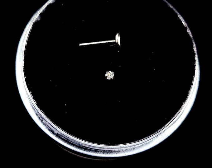 Natural topaz, flat back, stud piercing, Titanium, 6mm-12mm