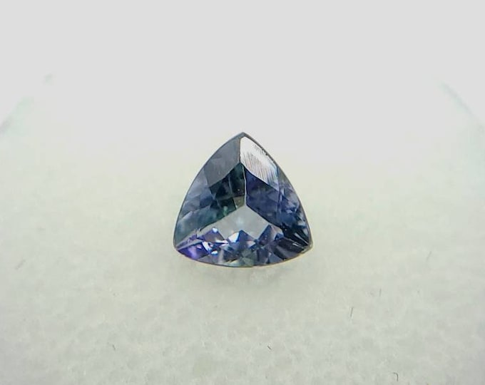 Genuine tanzanite trillion gemstone. Lavender tanzanite, natural tanzanite, loose gemstone, pale purple gemstone, .82ct 6.4mm