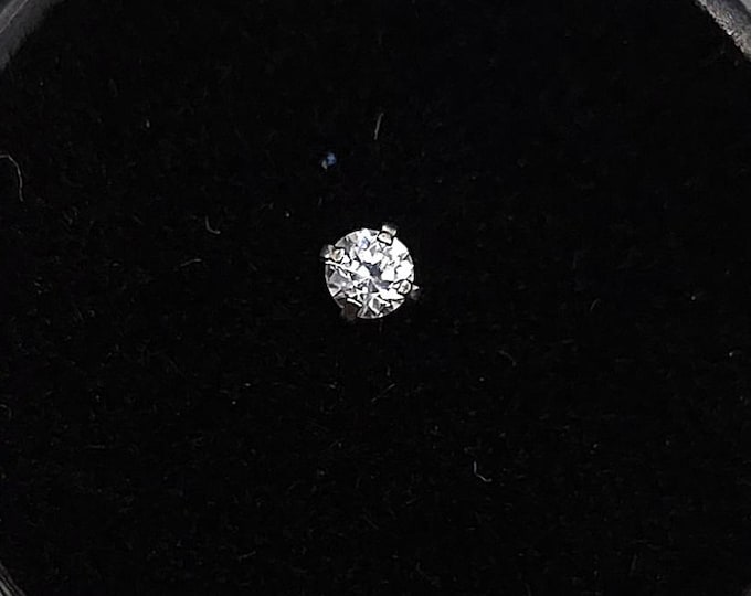 Zircon nose stud, 18g, 20g, 22g, Titanium, Screw, Bone, L-bend, size variations, natural gemstones