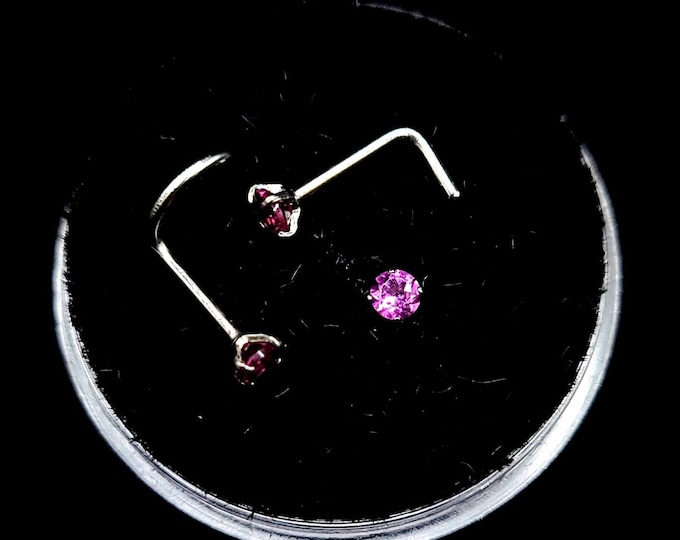 Garnet nose stud, 18g, 20g, 22g, Titanium, Screw, Bone, L-bend, size variations, natural gemstones