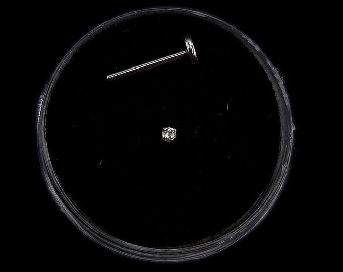Natural sapphire Push pin, flat back, stud piercing, surgical steel, 6mm-12mm, Gold plating options available