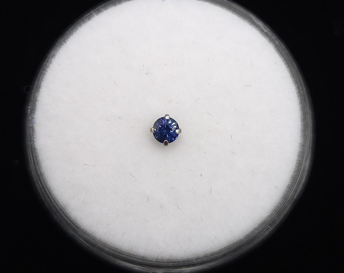 Sapphire nose stud, 18g, 20g, 22g, Titanium, Screw, Bone, L-bend, size variations, natural gemstones