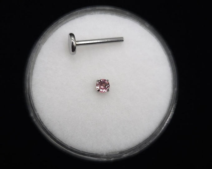 Natural tourmaline Push pin, flat back, stud piercing, surgical steel, 6mm-12mm, Gold plating options available