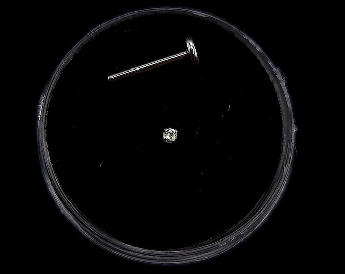 Natural sapphire Threaded, flat back, 16g, 18g, stud piercing, surgical steel, 6mm-12mm, Gold plating options available