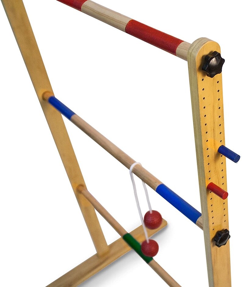 Ladder Toss Double Wooden Ladder Ball Game With Finished Wood Etsy