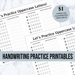 Printable Handwriting Worksheets - Uppercase Handwriting Printable - Printables for Handwriting - Printable Worksheets - *PDF File Only*
